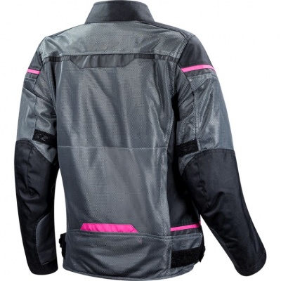 LS2 Мотокуртка женская RIVA LADY JACKET черно-темно-серо-розовый фото в интернет-магазине FrontFlip.Ru