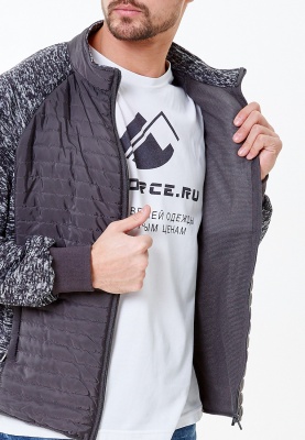 Молодежная стеганная куртка мужская темно-серого цвета 1961TC фото в интернет-магазине FrontFlip.Ru