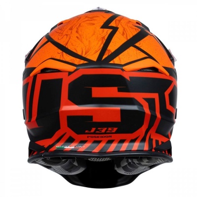 Шлем кроссовый JUST1 J39 POSEIDON, оранжевый/черный/красный глянцевый фото в интернет-магазине FrontFlip.Ru