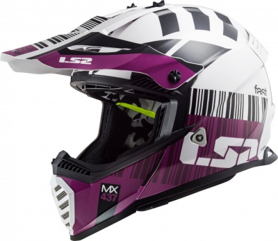 LS2 Мотошлем MX437 FAST XCODE бело-фиолетовый фото в интернет-магазине FrontFlip.Ru