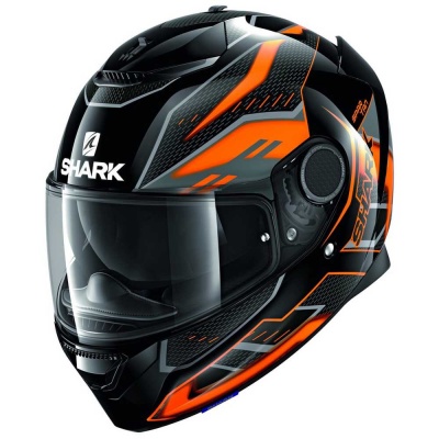 [SHARK] Мотошлем SPARTAN ANTHEON, цвет Черный/Оранжевый фото в интернет-магазине FrontFlip.Ru