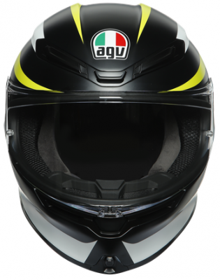 Шлем AGV K-6 TOP Rapid 46 Matt Black/White/Yellow фото в интернет-магазине FrontFlip.Ru