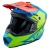 Шлем кроссовый ATAKI JK801 Splash, красный/синий/Hi-Vis зеленый глянцевый фото в интернет-магазине FrontFlip.Ru