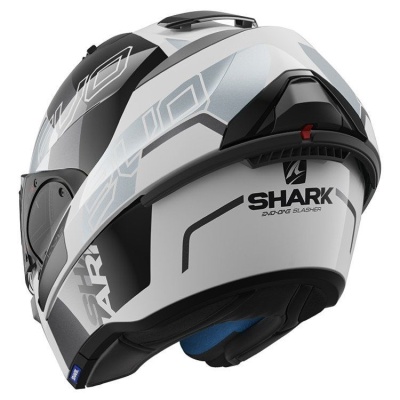 SHARK Мотошлем EVO-ONE 2 SLASHER WKS Белый/Черный/Серый фото в интернет-магазине FrontFlip.Ru