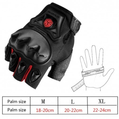 Перчатки Scoyco MC29D (PP) (БЕЗ ПАЛЬЦЕВ) Red фото в интернет-магазине FrontFlip.Ru