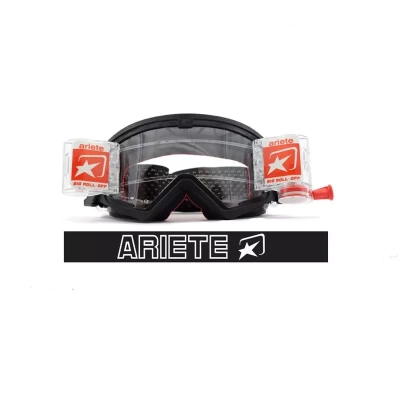 ARIETE Кроссовые очки (маска) MUDMAX - BLACK / CLEAR LENS WITH BIG ROLL-OFF (moto parts) фото в интернет-магазине FrontFlip.Ru