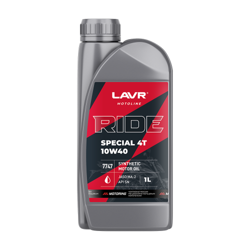 LAVR MOTO Моторное масло RIDE SPECIAL 4Т 10W40 SN, 1 л фото в интернет-магазине FrontFlip.Ru