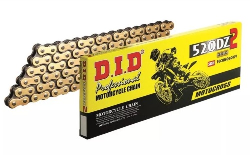 DID Цепь 520DZ2 золотая 130 (moto parts) фото в интернет-магазине FrontFlip.Ru