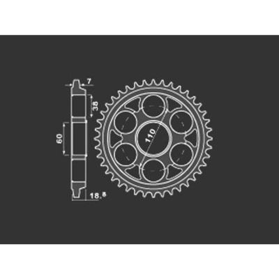 PBR Звезда задняя    4522-38   (алюм) DUCATI 1098cc Z38 фото в интернет-магазине FrontFlip.Ru