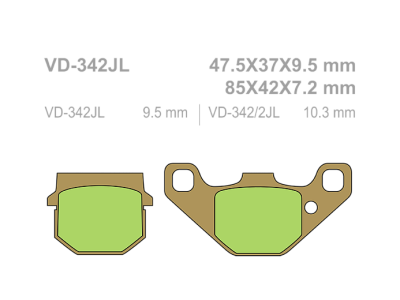 VESRAH Тормозные колодки  VD-342JL фото в интернет-магазине FrontFlip.Ru