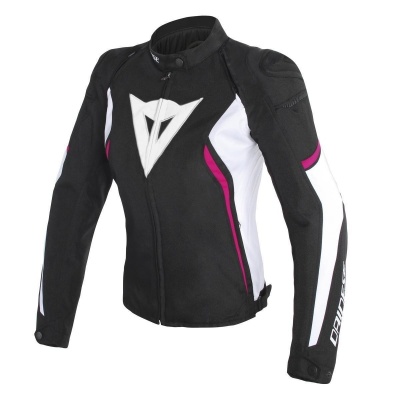 DAINESE AVRO D2 TEX LADY JACKET - BLACK/WHITE/FUXIA куртка текст жен фото в интернет-магазине FrontFlip.Ru