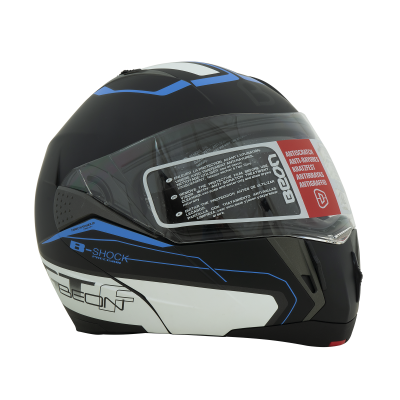 Шлем Beon B-700 matt black/white/blue фото в интернет-магазине FrontFlip.Ru