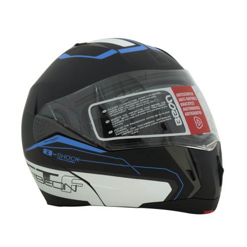 Шлем Beon B-700 matt black/white/blue фото в интернет-магазине FrontFlip.Ru