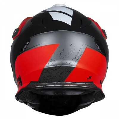 Шлем мотард JUST1 J34 PRO OuterSpace, черный/красный/белый матовый фото в интернет-магазине FrontFlip.Ru