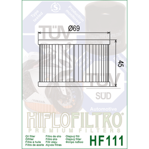 HIFLOFILTRO Масляные фильтры (HF111) фото в интернет-магазине FrontFlip.Ru