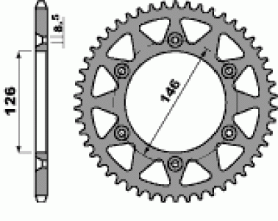 PBR Звезда задняя    808-44   (сталь) фото в интернет-магазине FrontFlip.Ru