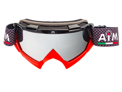 Очки кроссовые AiM (PRO) 157-500 Black-Red Glossy фото в интернет-магазине FrontFlip.Ru