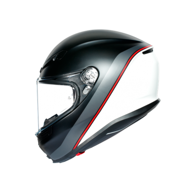 Шлем AGV K-6 MULTI Minimal Pure Matt Black/White/Red фото в интернет-магазине FrontFlip.Ru