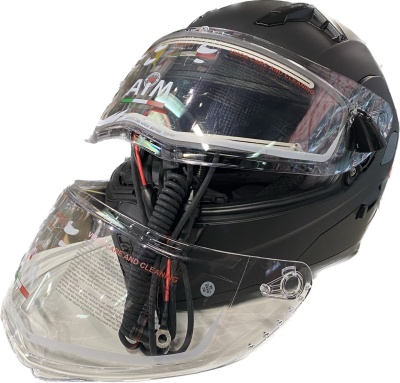 Снегоходный шлем с электроподогревом визора AiM JK906 Black Matt фото в интернет-магазине FrontFlip.Ru