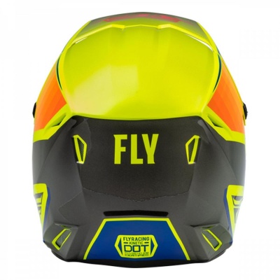 Шлем кроссовый FLY RACING KINETIC Drift, синий/Hi-Vis желтый/серый фото в интернет-магазине FrontFlip.Ru