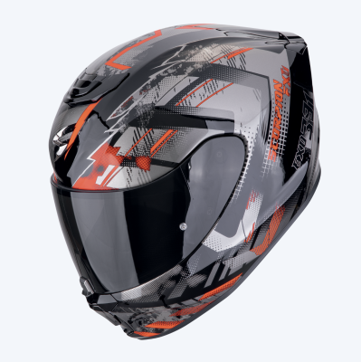 [SCORPION EXO] Мотошлем EXO-391 CLUTTER, цвет Черный/Красный/Серый фото в интернет-магазине FrontFlip.Ru