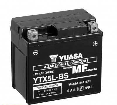 YUASA   Аккумулятор  YTX5L-BS с электролитом фото в интернет-магазине FrontFlip.Ru
