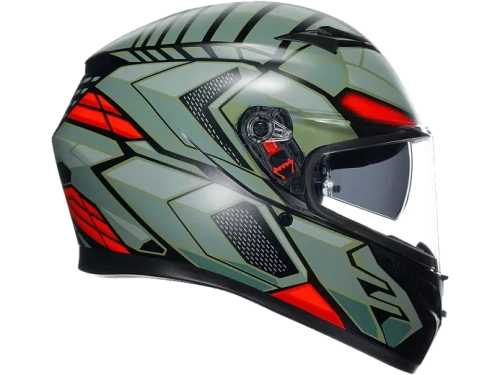 AGV Шлем K-3 E2206 DECEPT MATT BLACK/GREEN/RED фото в интернет-магазине FrontFlip.Ru