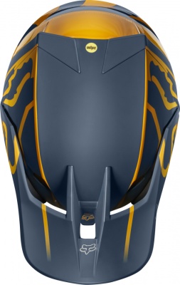 Мотошлем Fox V3 Kila Helmet Navy/Yellow фото в интернет-магазине FrontFlip.Ru
