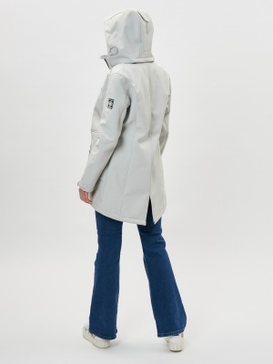 Парка женская осенняя весенняя softshell светло-серого цвета 2028SS фото в интернет-магазине FrontFlip.Ru