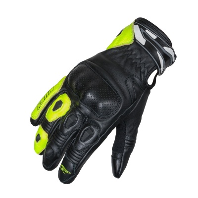 [RUSH] Перчатки STM кожа, цвет Черный/Желтый фото в интернет-магазине FrontFlip.Ru