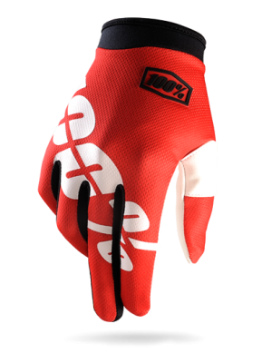 Мотоперчатки 100% ITrack Glove Fire Red фото в интернет-магазине FrontFlip.Ru