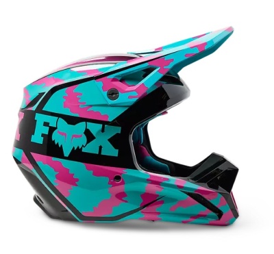 Мотошлем Fox V1 Nuklr Helmet Teal фото в интернет-магазине FrontFlip.Ru