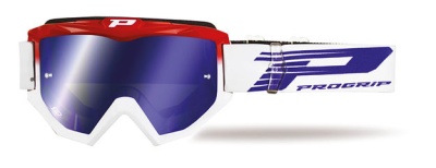 Маска кросс Progrip Atzaki 3201-130 FL Red-White с защитой от царапин линза 3246C зеркальная голубая фото в интернет-магазине FrontFlip.Ru