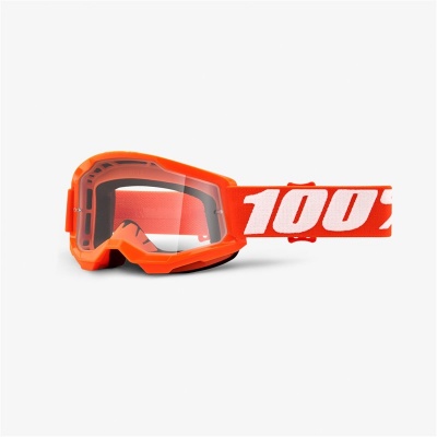 Очки подростковые 100% Strata 2 Youth Goggle Orange / Clear Lens (50521-101-05) фото в интернет-магазине FrontFlip.Ru