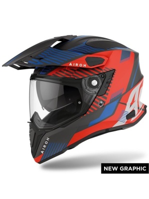 AIROH шлем трансформер COMMANDER BOOST RED/BLUE MATT фото в интернет-магазине FrontFlip.Ru