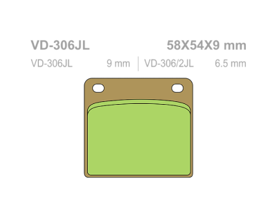 VESRAH Тормозные колодки  VD-306JL фото в интернет-магазине FrontFlip.Ru