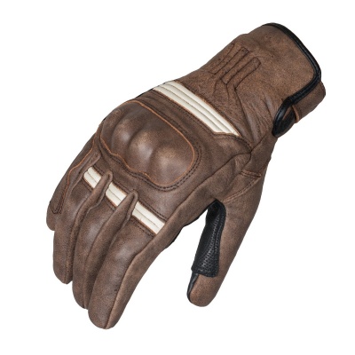 [RUSH] Перчатки PRIME кожа, цвет Коричневый/Белый фото в интернет-магазине FrontFlip.Ru