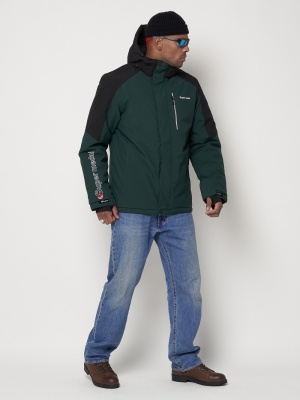 Горнолыжная куртка мужская темно-зеленого цвета 88821TZ фото в интернет-магазине FrontFlip.Ru