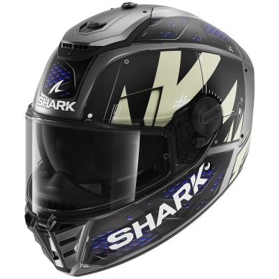 Шлем SHARK SPARTAN RS STINGREY MAT Antracite/Antracite/Blue фото в интернет-магазине FrontFlip.Ru