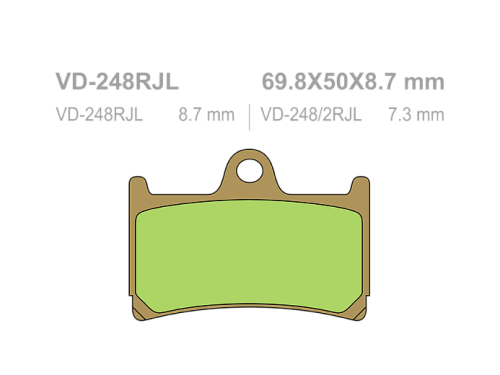 VESRAH Тормозные колодки  VD-248RJL  (210/303) фото в интернет-магазине FrontFlip.Ru