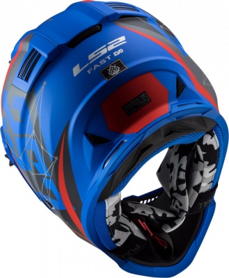LS2 Мотошлем MX437 FAST ALPHA синий матовый фото в интернет-магазине FrontFlip.Ru