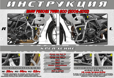 ARMOR BIKE ( 2040 ) BMW F650GS TWIN 800 (2006-2012) фото в интернет-магазине FrontFlip.Ru