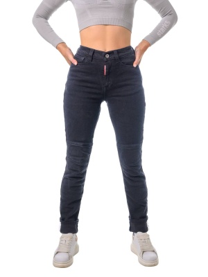 STARKS Мотоджинсы ZENA LITE, жен., Slim fit, серый потертый фото в интернет-магазине FrontFlip.Ru