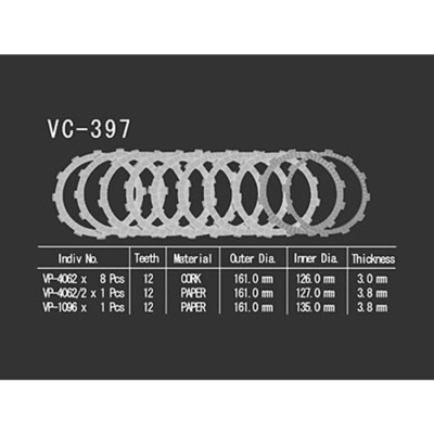 VESRAH   Диски сцепления VC-397 фото в интернет-магазине FrontFlip.Ru