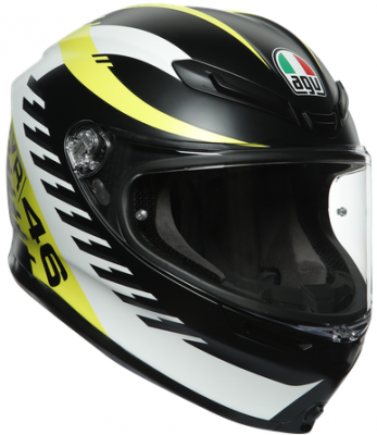 Шлем AGV K-6 TOP Rapid 46 Matt Black/White/Yellow фото в интернет-магазине FrontFlip.Ru