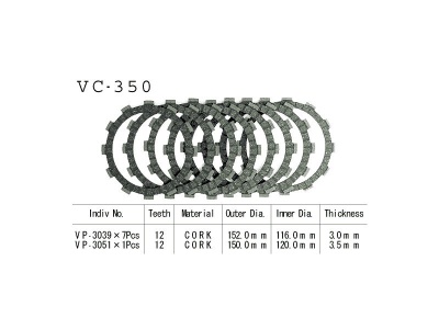 VESRAH   Диски сцепления VC-350 фото в интернет-магазине FrontFlip.Ru