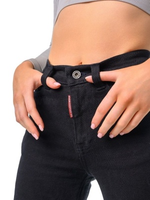 STARKS Мотоджинсы ZENA LITE, жен., Slim fit, черные фото в интернет-магазине FrontFlip.Ru