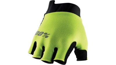 Велоперчатки 100% Exceeda Gel Short Finger Glove Fluo Yellow фото в интернет-магазине FrontFlip.Ru