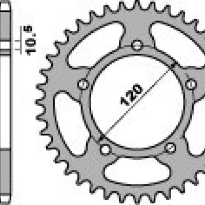 PBR Звезда задняя    4363-41   (сталь) фото в интернет-магазине FrontFlip.Ru