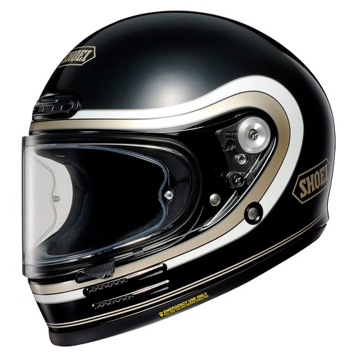 SHOEI Мотошлем GLAMSTER 06 BIVOUAC черно-бело-золотой, TC-9 фото в интернет-магазине FrontFlip.Ru